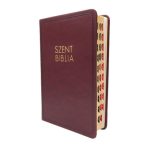   Közepes Biblia bőrhatású - Bordó - Regiszterrel Károli Gáspár Biblia 13x19 cm 