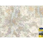   Budapest keretezett falitérkép Cartographia 1:30 000 110 x 82