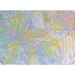   Budapest falitérkép keretezett Dimap-Térkép-Center 120x86 cm