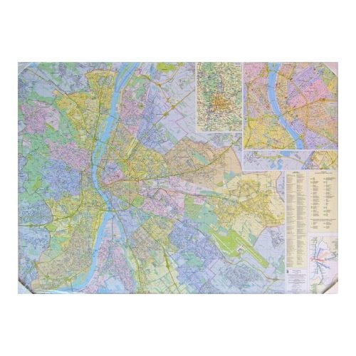 Budapest falitérkép keretezett Dimap-Térkép-Center 120x86 cm