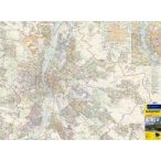   Budapest faléces fóliázott falitérkép Cartographia 1:30 000 110 x 82