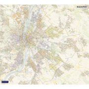  Budapest falitérkép fóliázott hajtogatott térképből Cartographia 1:30 000 110 x 82
