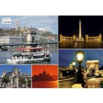   Budapest képekben tányéralátét könyöklő + hátoldalon Budapest belváros térképe