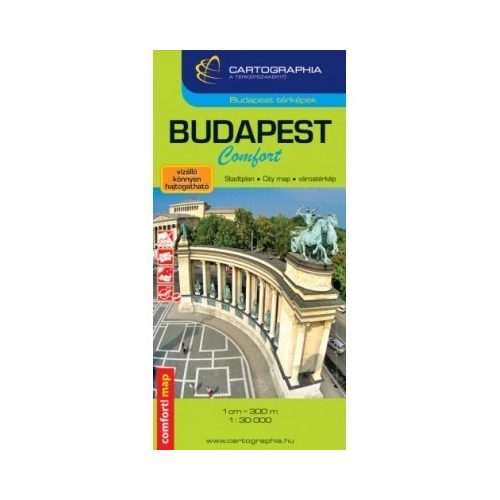 Budapest Comfort térkép fóliás Cartographia 1:30e. 2019 Budapest térkép vízálló