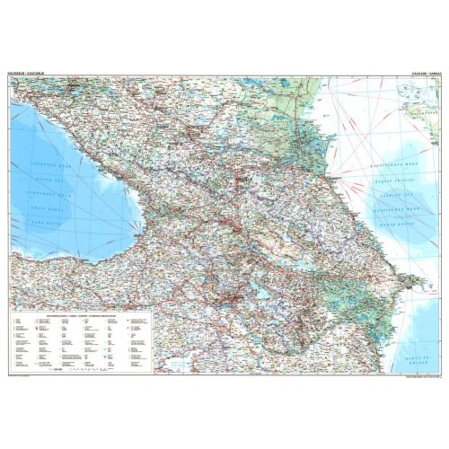 Kaukázus falitérkép autós fóliás Gizi Map 1:1 000 000 