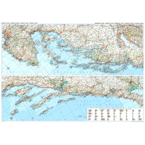 Dalmácia, Isztria falitérkép Gizi Map 1:250 000 