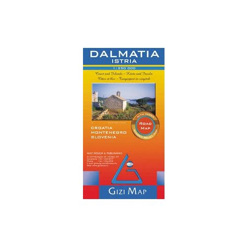 Dalmácia, Isztria autós térkép térkép Gizi Map 1:250 000 