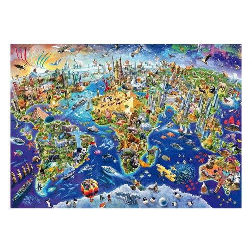 Schmidt - Discover the World puzzle - 1000 db-os világ nevezetességei puzzle 69,3x49,3 cm  58288