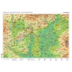   Magyarország hegy-vízrajza, vizei, domborzata és bányászata falitérkép, iskolai fóliázott, faléces térkép 160x120 cm