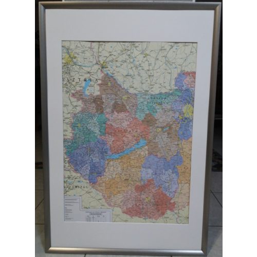 Dunántúl falitérkép, Dunántúl térkép keretezett, Szarvas kiadó 1:450 000 60x90 cm 