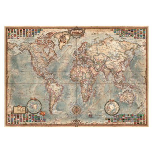 Politikai világtérkép puzzle Educa 16005 - Politikai világtérkép puzzle - 1500 db-os  85 x 60 cm