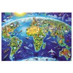   Educa 17129 - Nevezetességek a világ körül - 2000 db-os puzzle világtérkép