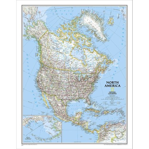 Észak-Amerika falitérkép National Geographic 61x76 cm