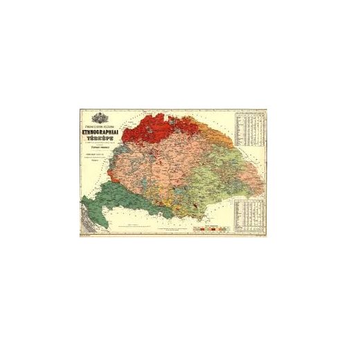 Magyar néprajzi térkép falitérkép MH 92x68  1 : 1 152 000