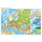   Európa domborzata falitérkép, Európa domborzata és bányászata iskolai térkép 160x120 cm faléces, fóliás