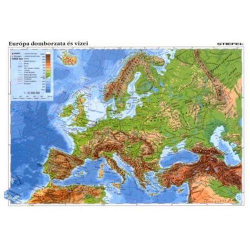 Európa domborzata és vizei iskolai lap Stiefel A/4 - Hátoldalon Európa vaktérképpel fixi tanulói munkalap