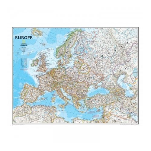 Európa falitérkép fóliázott National Geographic 117x92