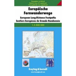   Európa hosszútávú gyalogútjai térkép Freytag & Berndt 1:3 500 000 