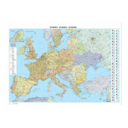 Európa országai falitérkép faléces Szarvas 1:3 750 000 125x85 