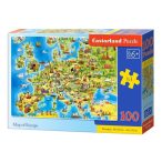 Európa térkép puzzle 100 db-os Castorland 40 x 29 cm