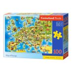   Európa térkép puzzle 100 db-os Castorland 40 x 29 cm B-111060