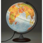   TATTILE világító földgömb 30 cm - MAGYAR NYELVŰ - domborított felszínű, 3D-s földgömb dombor duó - fatalpas 