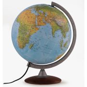 TATTILE világító földgömb 30 cm - MAGYAR NYELVŰ - domborított felszínű, 3D-s földgömb dombor duó - fatalpas 