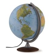 TATTILE világító földgömb 30 cm - MAGYAR NYELVŰ - domborított felszínű, 3D-s földgömb dombor duó - fatalpas 