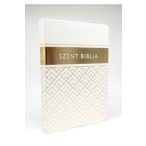   Károli Gáspár Biblia fehér arany mintával - közepes, nem regiszteres 13x19,8 cm 