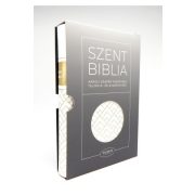 Károli Gáspár Biblia fehér arany mintával - közepes, nem regiszteres 13x19,8 cm 