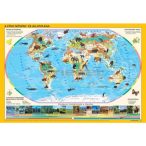   Állatos gyerek világtérkép, a Föld állatvilága gyermek térkép könyöklő 65x45 cm