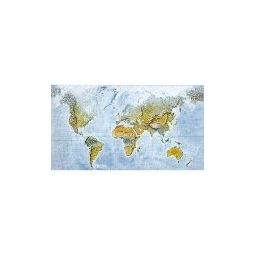Világtérkép falitérkép tengerfenék-domborzati világ fémléces, 120x84 cm Freytag
