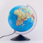 Belma világító földgömb 31 cm, duó, kétfunkciós, magyar nyelvű világítós gömb - metálkék talppal - magyar gyártmány