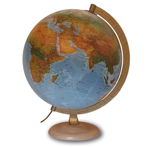   Világító földgömb fatalpas 30 cm kétfunkciós, Nova Rico világítós földgömb 