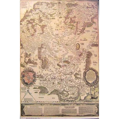 Lázár Deák 1. Magyarország térkép 1528.év, fóliás falitérkép Topomap 66x88,5