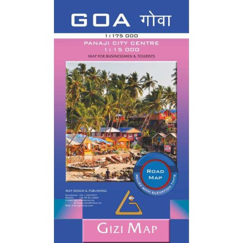 Goa térkép Gizi Map, Goa Road map, Goa autós térkép 1:175 000  2020
