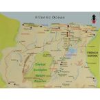   The guianas térkép, Guyana térkép, Surinam, Francia Guiana, French Guiana térkép ITMB 1:1,2Mio