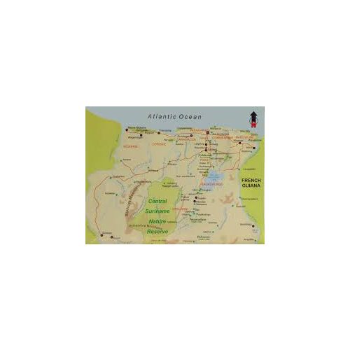 The guianas térkép, Guyana térkép, Surinam, Francia Guiana, French Guiana térkép ITMB 1:1,2Mio