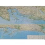   Horvátország falitérkép, Horvátország tengerpart térkép 120x80 cm