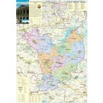   Jász-Nagykun-Szolnok megye járástérkép fémléces, fóliázott falitérkép 70 x 100 cm