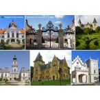   Magyarország kastélyai tányéralátét könyöklő + hátoldalon Magyarország történelmi emlékhelyei térkép