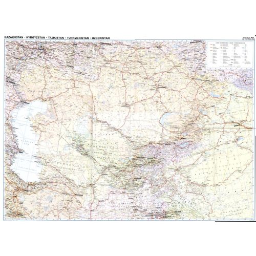 Kazahsztán politikai falitérkép Gizi Map 1:3 000 000 