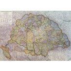   Szent Korona Országai térkép, falitérkép, Magyarország közigazgatása 1918. falitérkép 1942 évi határokkal Kogutowicz Manó Topomap 110x79 cm - fóliás térkép