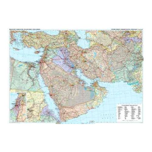 Közel-Kelet falitérkép Gizi Map fóliáa 1:4 000 000 125 x 88 cm