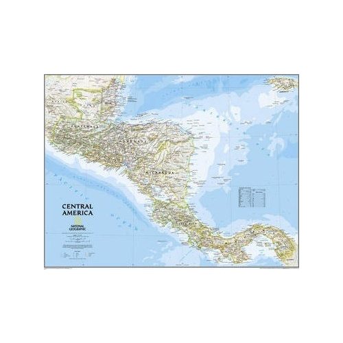 Közép-Amerika falitérkép ország színezéssel National Geographic Közép-Amerika térkép 1:2 541 000  74x56 cm