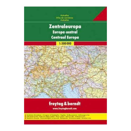 Közép-Európa autó atlasz Freytag & Berndt 1:2 000 000   2019
