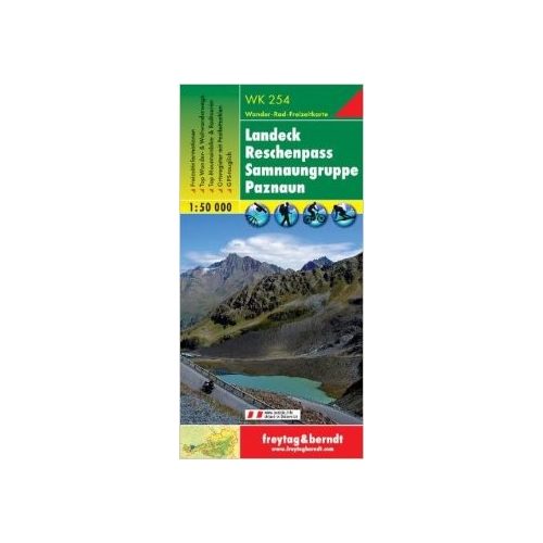 WK 254 Landeck, Reschenpass, Samnaungruppe, Paznaun turistatérkép 1:50 000