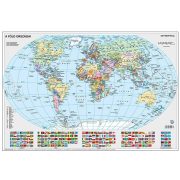   Magyar nyelvű kaparós világtérkép 84 x 57 cm, kaparós térkép henger alakú dobozban, Föld kaparós térkép arany bevonattal (2025)