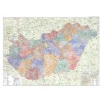  Magyarország falitérkép 126x86, Magyarország közigazgatási térkép, Magyarország közlekedési térkép fóliás 