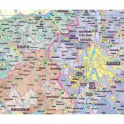 Magyarország falitérkép 126x86, Magyarország közigazgatási térkép, Magyarország közlekedési térkép fóliás 